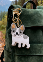 Llavero Portamonedas Zenos de Bulldog Francés, de Cuero Genuino, con Diseño 3D de Dibujos Animados y Serigrafía, Colgante de Mascota de Alta Calidad para Bolsos