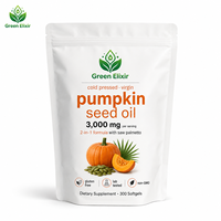 Huile de graines de citrouille vierge pressée à froid en marque blanche 3000mg, gélules de palmier nain pour la santé de la prostate et le soutien capillaire, 300 unités