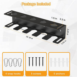 Support de <span class=keywords><strong>batte</strong></span> de baseball support de stockage mural peut contenir 4 chauves-souris sur le matériel mural en bois ou en béton inclus - Product Image 2