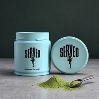 Boîtes hermétiques pour matcha 30g 50g, boîtes métalliques de qualité alimentaire, contenants ronds vides pour l'emballage de poudre de matcha