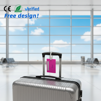 Promotion Fabricant : Étiquette de Bagage Double Couche en PVC Imperméable, Impression Offset, Pelliculage, Estampage Or, Étiquette Standard pour Bagages