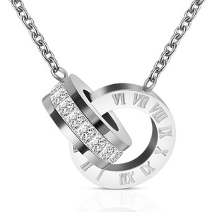 Elegante Collar de Acero de Titanio con Números Romanos de 13 mm, Acero Dorado Rosa, Joyería para Uso Diario, Regalo - Product Image 4