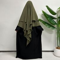 Khimar en crêpe à 2 couches avec cordon de niqab, modeste, en stock, pour l'Aïd et le Ramadan, pour femmes musulmanes, vente en gros, Khimar de prière islamique