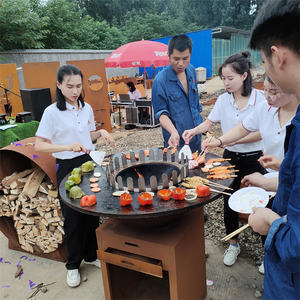 Barbecue fumoir extérieur corten acier fer foyer bbq brasoir - Product Image 6