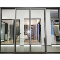 Porte coulissante en verre moderne en alliage d'aluminium sur mesure Lolands, double vitrage, verre trempé, isolation phonique