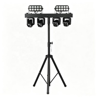 Système d'éclairage de scène DJ portable 300W, 4x40W, à faisceau mobile, effet wash, activé par le son, DMX512, pour fêtes, mariages, clubs