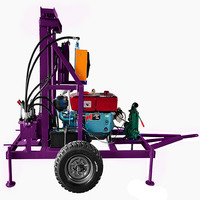 Foreuse hydraulique portable pour puits d'eau 100m 150m, petite machine de forage de puits