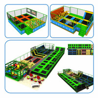 Parc de trampolines intérieur commercial, équipement de parc de trampolines coloré personnalisé pour enfants et adultes, parc d'attractions, aire de jeux