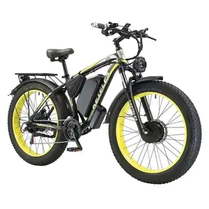 Ücretsiz kargo çift motorlu e-bisiklet orijinal fabrika toptan KETELES K800 26x4.0 inç yağ lastik e-bisiklet 23AH 2000W elektrikli bisiklet
