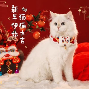 Cat Clothes New Year Scarf Collar Cartoon Soft Autumn Winter Pet <b>Neck</b> <b>Warmer</b> Small Size - Product Image 2
