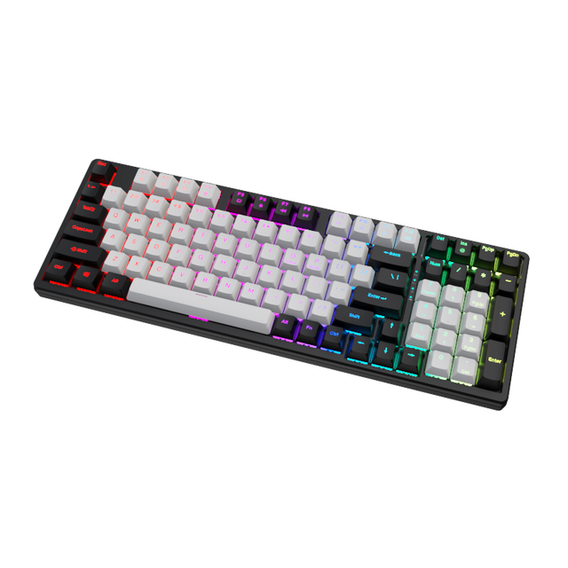 Rechargeable 3 Mode 2.4G USB Mechanical Keyboard Compact Full Size RGB Backlit Keyboard with Number Pad