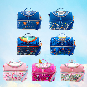 Sac à déjeuner isotherme pour enfants, sac isotherme double couche, fermeture éclair, étanche, anti-fuite, boîte à bento, sac à bandoulière, pique-nique scolaire - Product Image 2