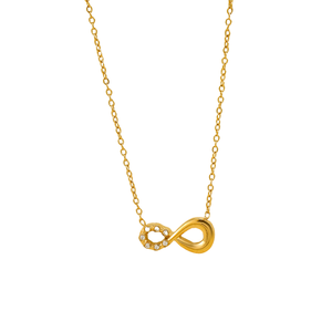 Gioielli di moda impermeabile PVD oro placcato 18K in acciaio inox zircone amore <span class=keywords><strong>cuore</strong></span> Infinity lettera 8 ciondolo <span class=keywords><strong>collana</strong></span> per le donne - Product Image 3