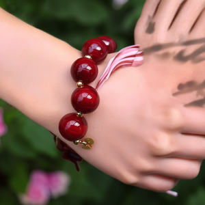 Fashion Beaded <b>Bracelet</b> <b>Red</b> Agate Round Beads Gold Plated 316L Stainless Steel Stretch <b>Bracelet</b> Women Jewelry - Product Image 3