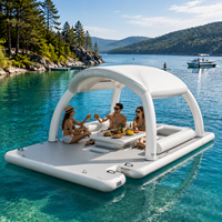 Bateau gonflable de luxe en PVC avec auvent pare-soleil pour piscine, lac, océan, fête, loisirs