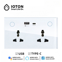 Prise intelligente WiFi OneSmart 147 Type 6 Gang 2 USB PD20W Panneau en verre 16A 3300W Tuya Alexa Google Home Prise murale universelle