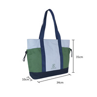 Bolsa de Mano con Cierre de Cremallera Minimalista y Ecológica de la Serie Color-blocking de Tyvek de Nuevo Diseño, Adecuada para Viajes, Salidas Diarias y Playa