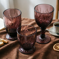 Gobelet en verre cristal gaufré classique, style européen vintage, pour fêtes à domicile de luxe