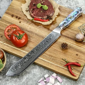 Bán buôn 67 lớp VG10 Damascus thép trái cây khắc Santoku bào ngư đầu bếp dao nhà bếp thiết lập với bào ngư vỏ nhựa xử lý - Product Image 3