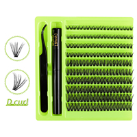 Kit Bulu Mata Palsu Faux Mink Fan Eyelash Cluster, Bulu Mata Custom 8-16mm Mega Volume 10D-20D, Kit Ekstensi Bulu Mata DIY, Bulu Mata Segmen Palsu