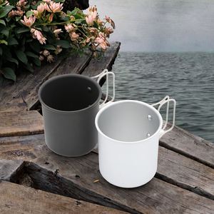 Tasses de camping en alliage d'aluminium en gros - Tasse à café de voyage durable de 300 ml avec poignée pliable pour une utilisation en extérieur toutes saisons - Product Image 1