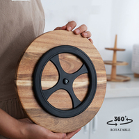 Nouveau Produck gâteau support cloche pot couverture affichage dôme avec Base en bois assiette à gâteau et fromage Cloche dôme bois bambou plateau de service