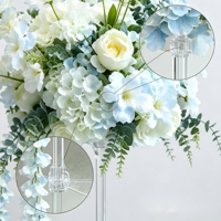 Boule de fleurs en soie bleue de haute qualité, personnalisée, 30 cm-80 cm, grande composition de roses artificielles, centre de table romantique pour mariage