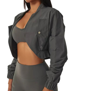 Nouvelle mode vestes pour femmes <span class=keywords><strong>manteau</strong></span> recadrée vestes courtes Style cool <span class=keywords><strong>manteau</strong></span> hippie à manches longues veste pour femmes - Product Image 2