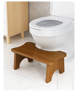 Bamboo Wooden Toilet <b>Stool</b> Non Slip Ergonomic Height Sturdy Eco Friendly for <b>Bathroom</b> Elderly Kids Squatting <b>Stool</b> - Product Image 3