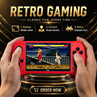 Console de jeu portable rétro X53, écran IPS 5,1 pouces 800x480, alimentation filaire, sans batterie au lithium
