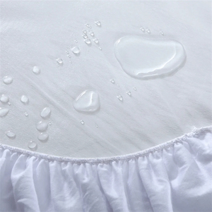 Grosir 100% katun berlapis bantalan kasur bayi Bedbug tahan air pelindung tempat tidur bayi penutup kasur polos putih Beruang Anti - Product Image 6