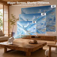 Proyector Ultra Ligero y Portátil de 720P para HY300 Pro 290 ANSI 8K Android 14 con Corrección Trapezoidal Automática, WiFi 6, BT5.4 y Altavoces Integrados