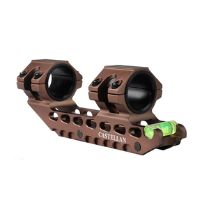 Supporto Integrato per Cannocchiale 25.4/30mm con Doppio Anello, Adattatore da Caccia per Weaver da 20mm con Livella a Bolla Nero/Marrone - Product Image 3