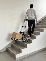 Chariot d'escalier pliable en aluminium léger avec poignée télescopique pour le transport de marchandises