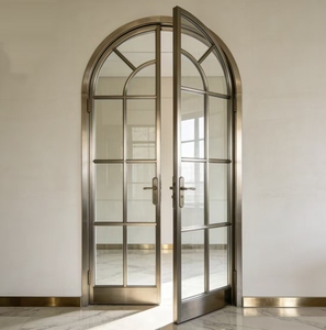 Puertas Francesas de Diseño de Media Luna con Arco Superior Doble, de Aluminio y Vidrio, para Sala de Estar y Dormitorio - Product Image 3
