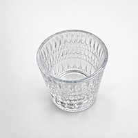 Vente en gros usine – Gobelet en verre pressé transparent vintage de 300 ml, classique et gaufré, pour jus, eau, cocktails, bière et whisky