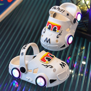 Sandal EVA anak Unisex, desain mobil lucu ringan Anti selip datar musim panas pantai eva - Product Image 4