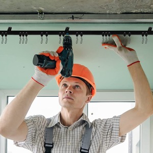 5 mét nhựa thép nhựa theo dõi Rèm U hình cong theo dõi với đường sắt hướng dẫn linh hoạt và bộ phụ kiện - Product Image 2