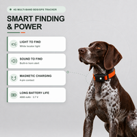 Traceur GPS pour chien, traceur GPS pour la chasse, alarme sonore puissante, flash LED, localisation d'animaux domestiques, charge magnétique, autonomie ultra longue