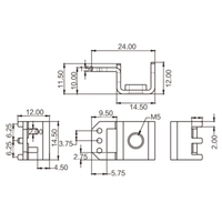 Bloc de bornes en laiton étamé à quatre broches de haute qualité, connexion par boulon, 120A max. en courant continu pour carte de circuit imprimé métallique