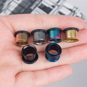 Zesen evorte thép không gỉ phích cắm tai và đồng hồ đo 1.6-10mm giãn nở cơ thể xuyên trang sức mạ vàng cho phụ nữ người đàn ông - Product Image 3