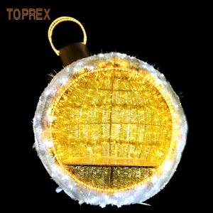 Commercial Street Decoração 3D LED Ball Padrão Light Lighting Grande Outdoor Christmas Ball Shopping Light Fixtures