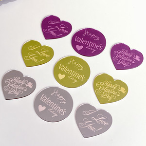 Pièces de monnaie <span class=keywords><strong>en</strong></span> acrylique pour la Saint-Valentin, fournitures pour fête d'anniversaire de mariage, ensemble de décoration de gâteau imprimé avec inscription « Love » - Product Image 2