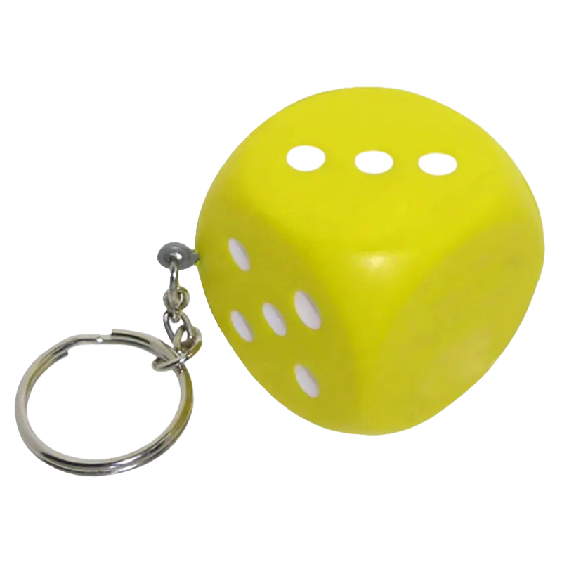 Stress Ball Keychain Customized Dice Pu Foam Stress Relief Toy With Logo Printed Stress Ball