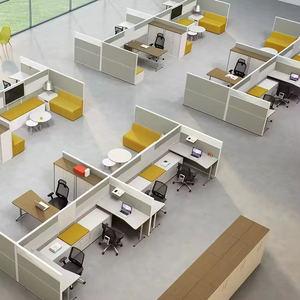 Custom Made Wooden Modern Office <b>Workstation</b> Computer <b>Desk</b> with Partition for Building and Hospital Use - Product Image 1