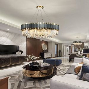 Lámpara de araña de cristal LED rectangular moderna, lámpara colgante de Interior de alta calidad para comedor, iluminación de lujo - Product Image 3