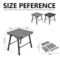 Table de thé carrée pliable en aluminium portable au design moderne et élégant pour 4 personnes, idéale pour le camping, les pique-niques, la cuisine, la plage - Century IGT1.5