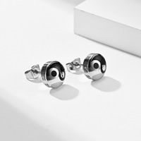 Vintage Yin Yang boucles d'oreilles chinois Tai Chi rond boucles d'oreilles femmes hommes garçons en acier inoxydable bijoux cadeau
