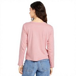 Camiseta de Manga Larga para Mujer, Cuello Redondo Clásico, Estilo Casual, Tela Suave, Fabricante de Ropa OEM de Marca Privada, Directo de Fábrica - Product Image 2