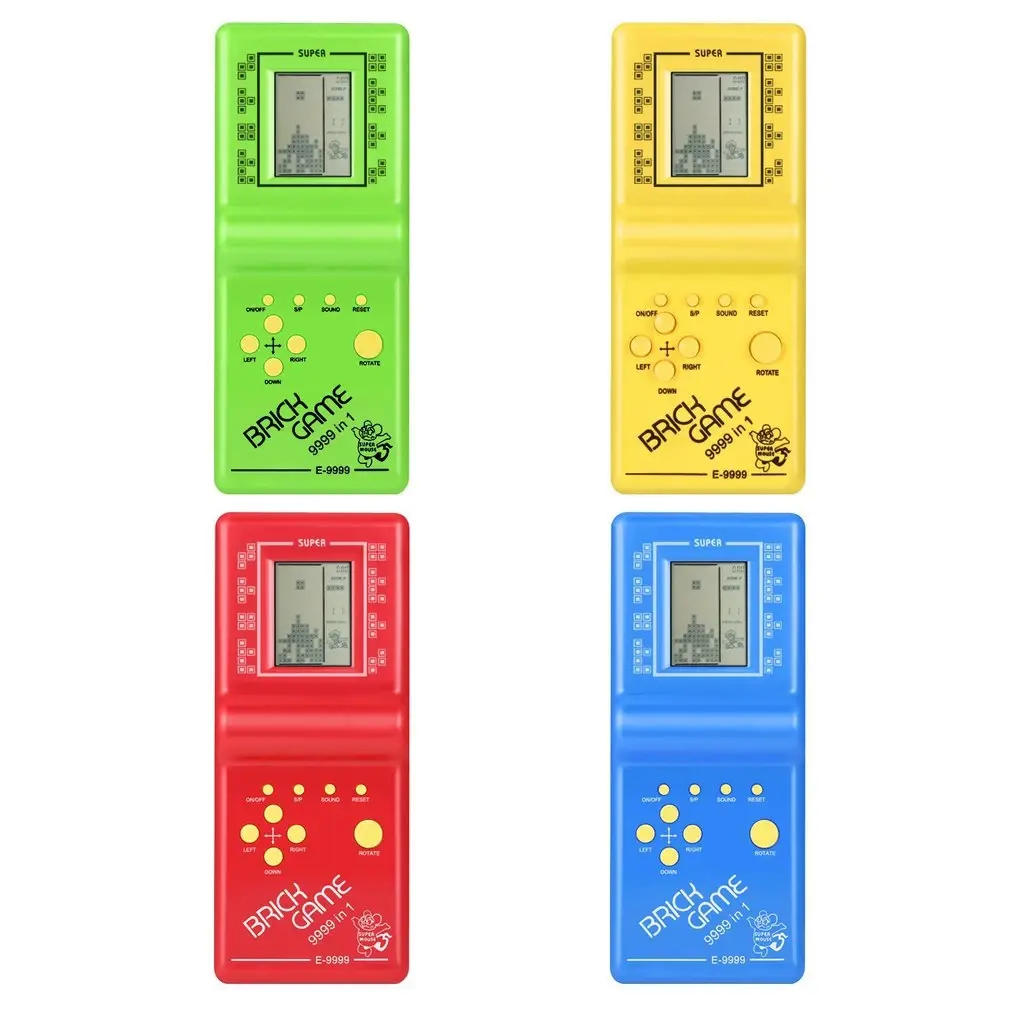 Dispositivo de juegos manual de E-9999, consola de juegos de ladrillos cuadrados de Rusia, 24 juegos, electrónica nostálgica, música de plástico con voz